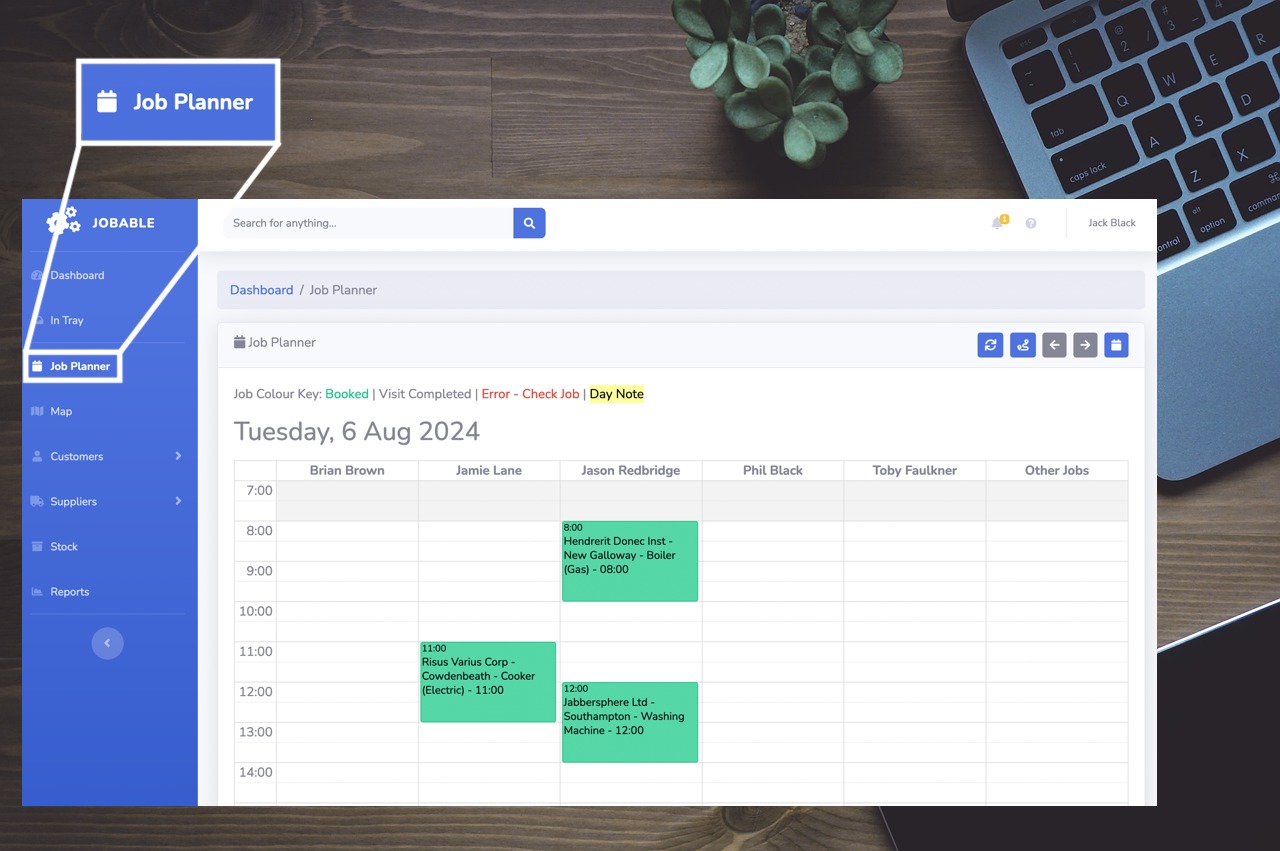 Plan and organise your engineers work quickly and efficiently with Jobable